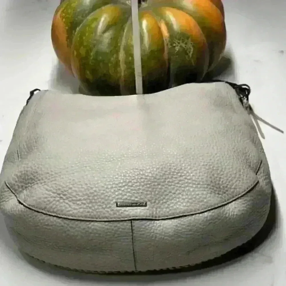 Rebecca Minkoff Gray Pebbled Leather Shoulder Hobo Bag